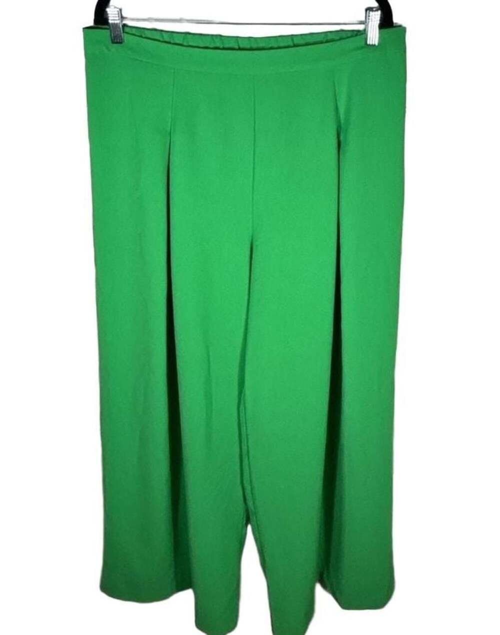 Skies Are Blue Women’s Pleated Wide Leg Palazzo Pants Kelly Green